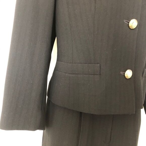 Escada by M.Ley Black Wool Herringbone Suit jacket - Picture 7 of 10